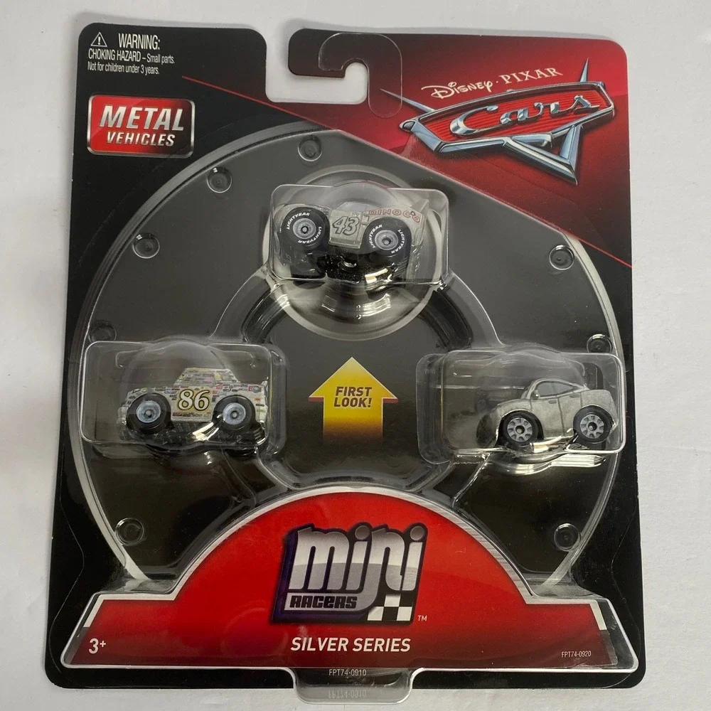 Disney Pixar Cars Mini Racers 3-Pack Metal Silver NEW Strip Weathers Chick Hicks